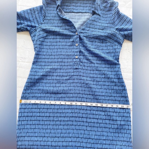 [The Limited] Ashton blue geometric print shirt dress size medium - Picture 9 of 10